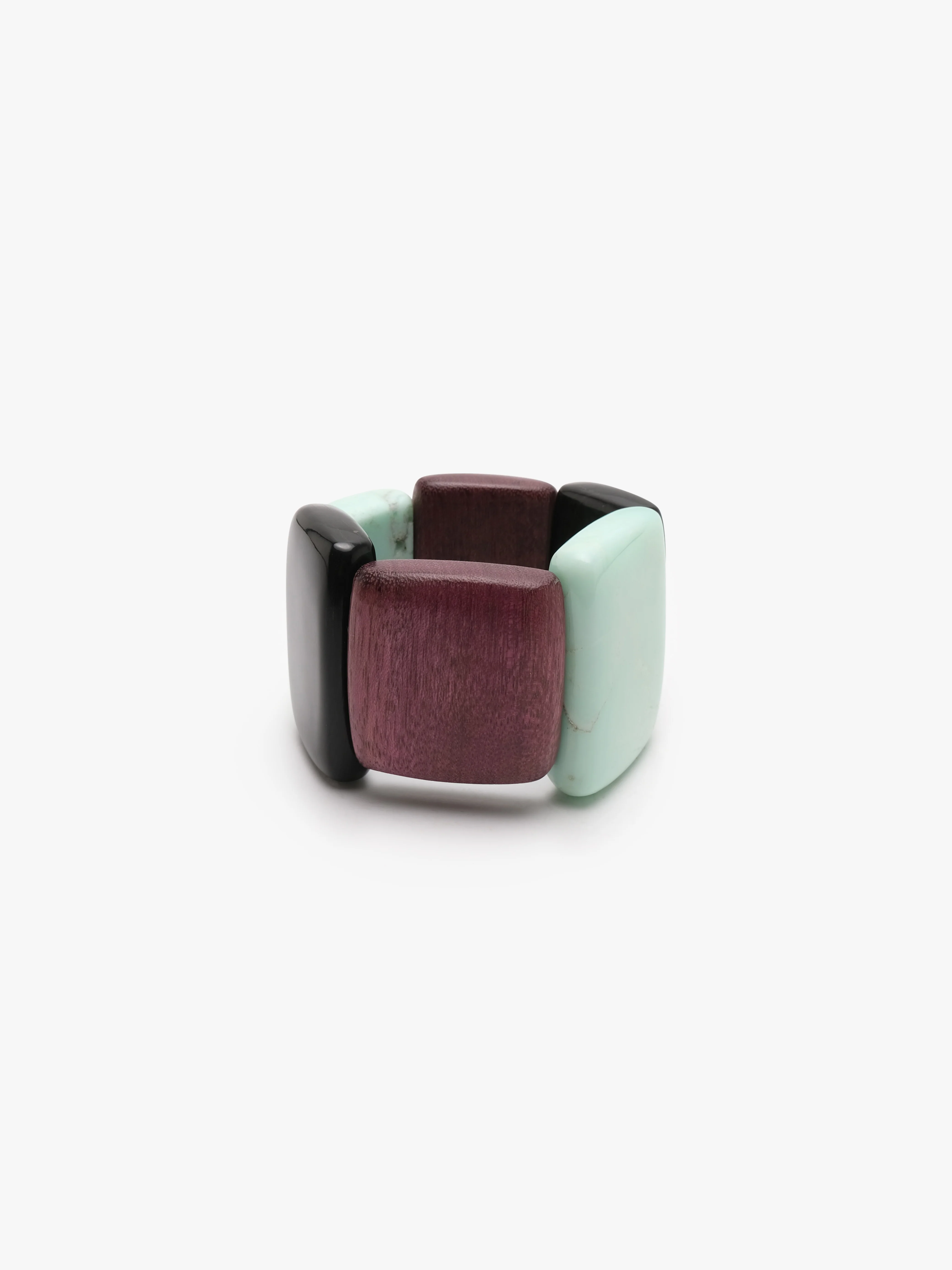 Bracelet: horn, amarant, chrysoprase - Image 6