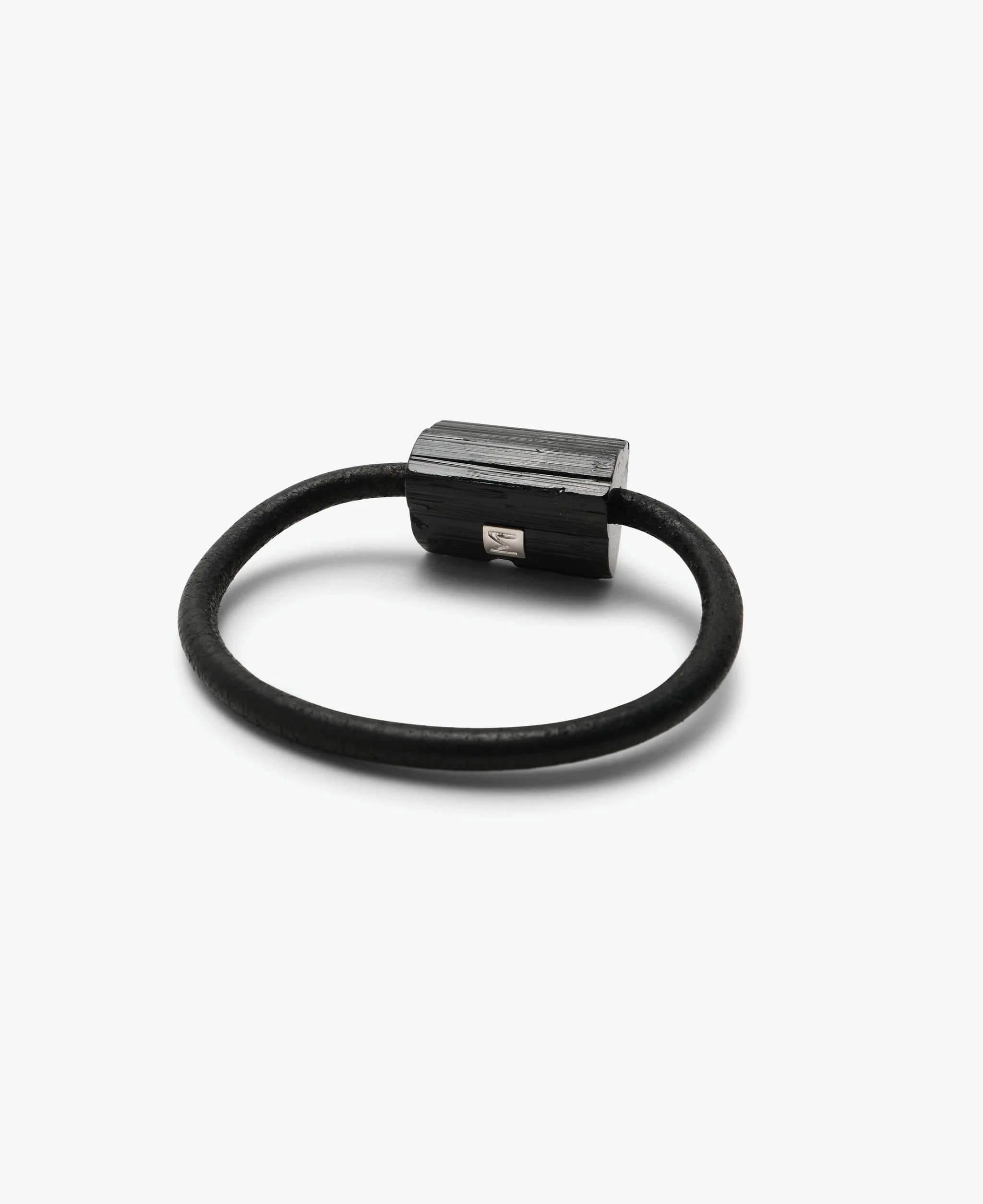 Segment bracelet: leather, black tourmaline - Image 4