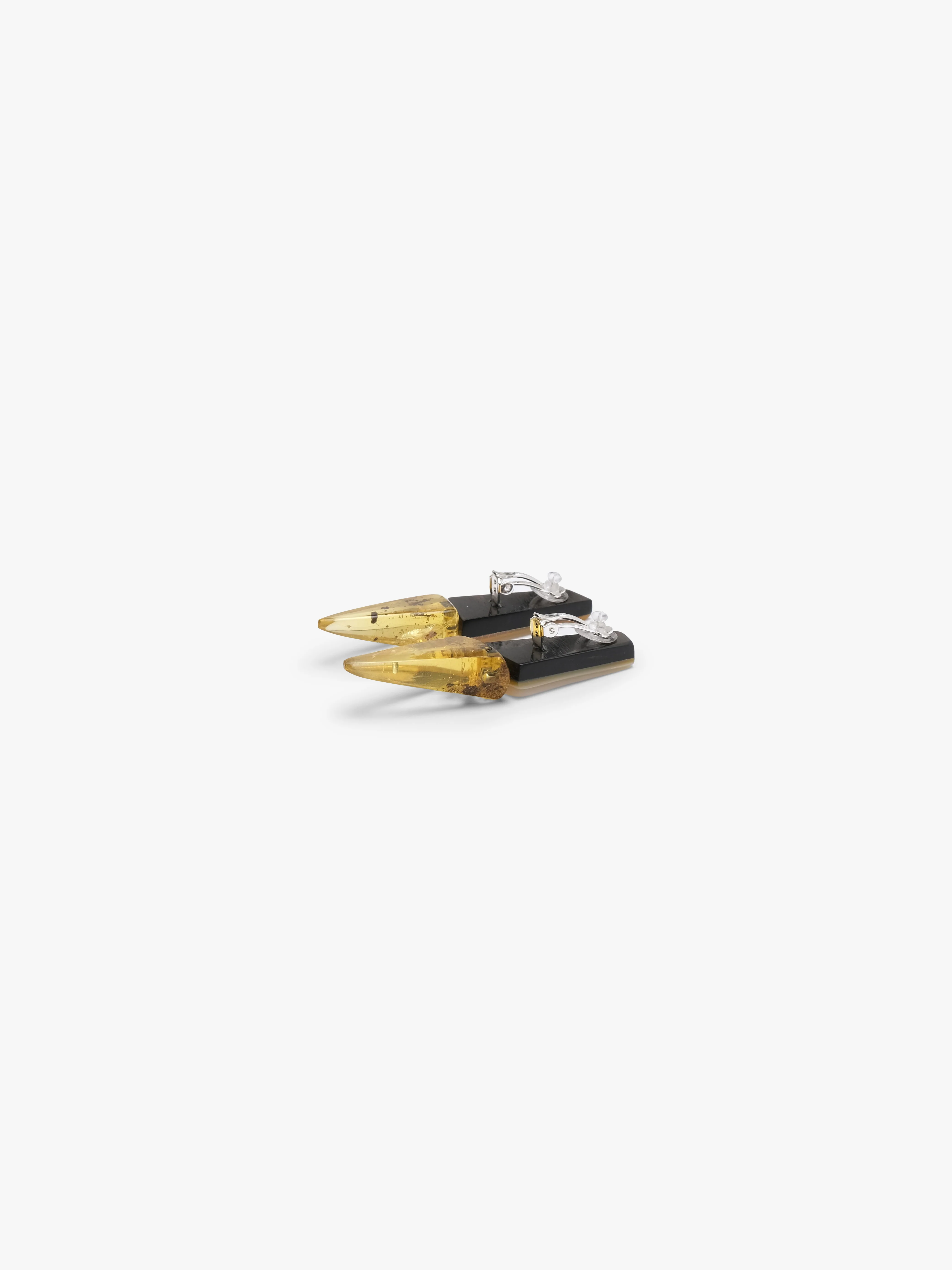 Earrings: amber, mother of pearl - Image 5