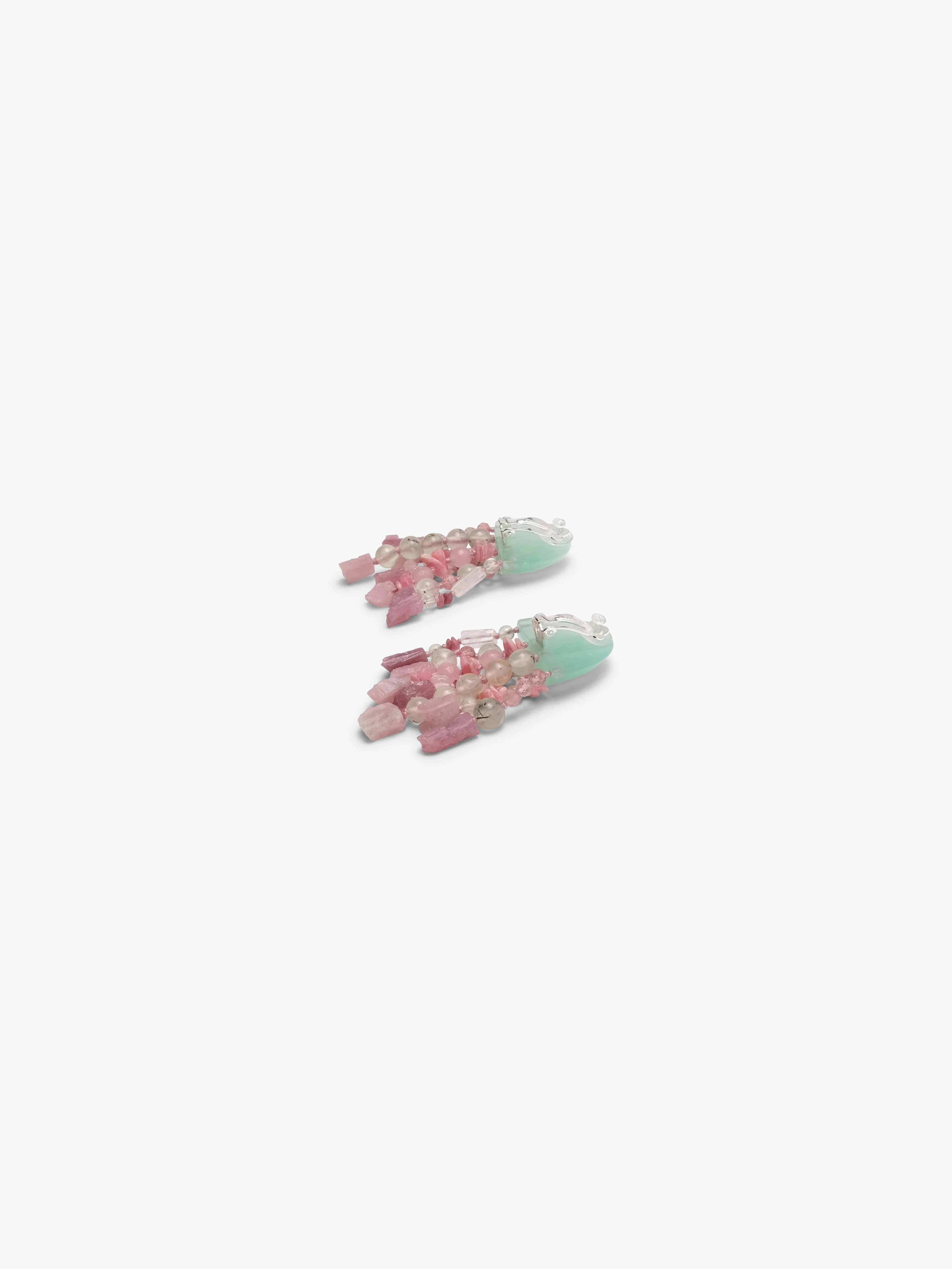 Earrings: Calcite, rose quartz, rhodochrosite - Image 3