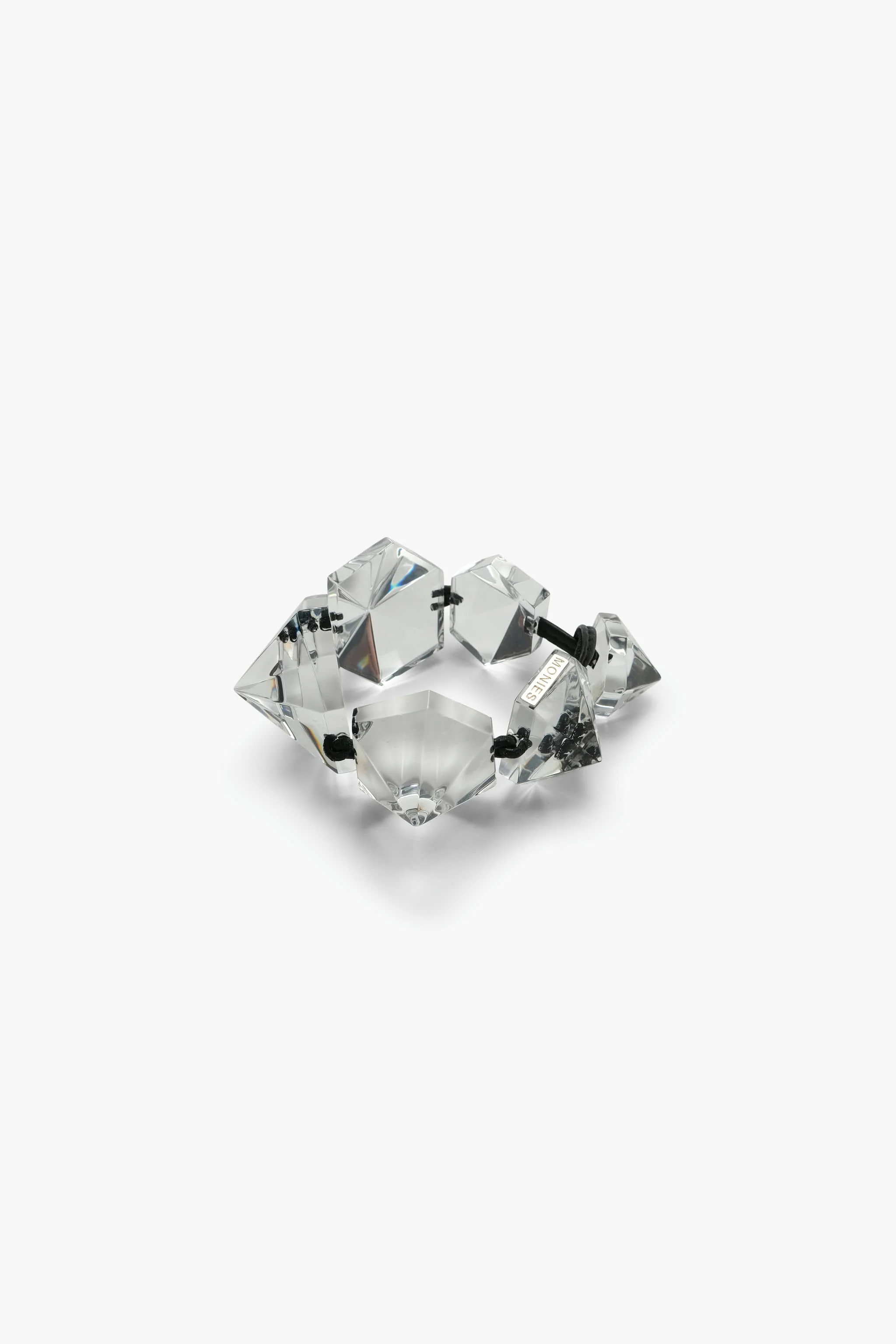 Jocus bracelet: clear acrylic, leather - Image 4