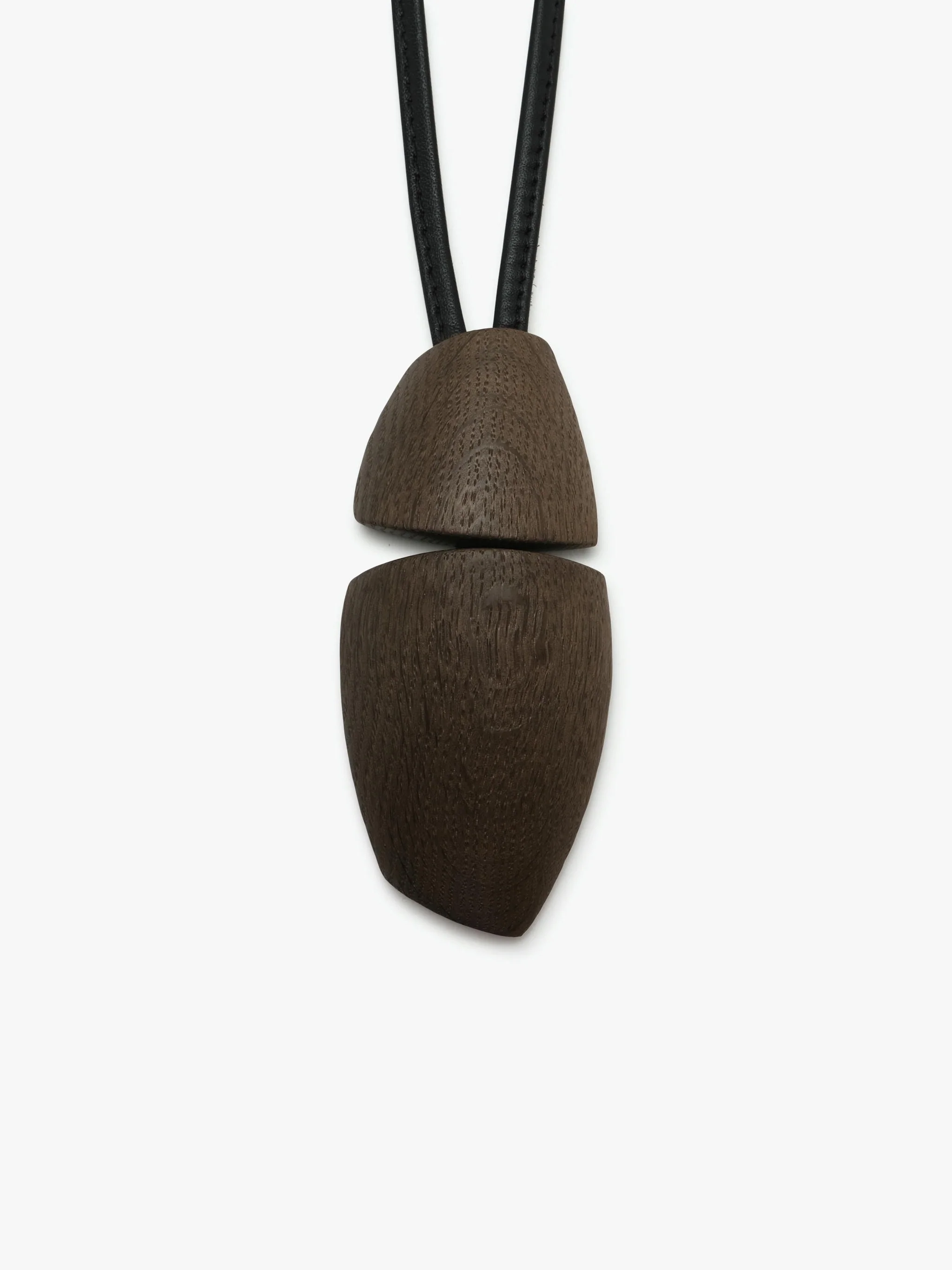 Lira pendant: bog oak, leather - Image 3