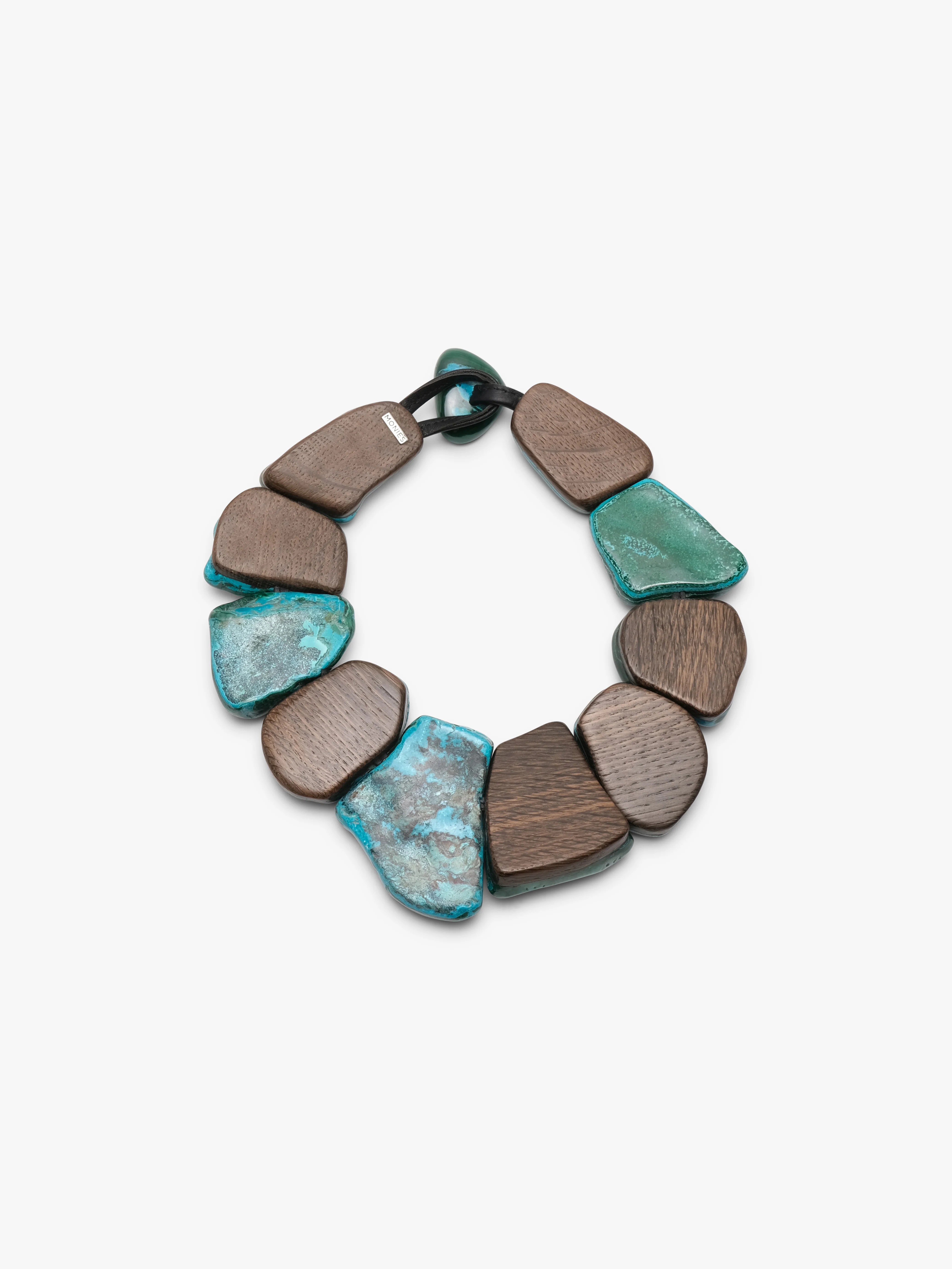 Necklace: malachite, bog oak - Image 6