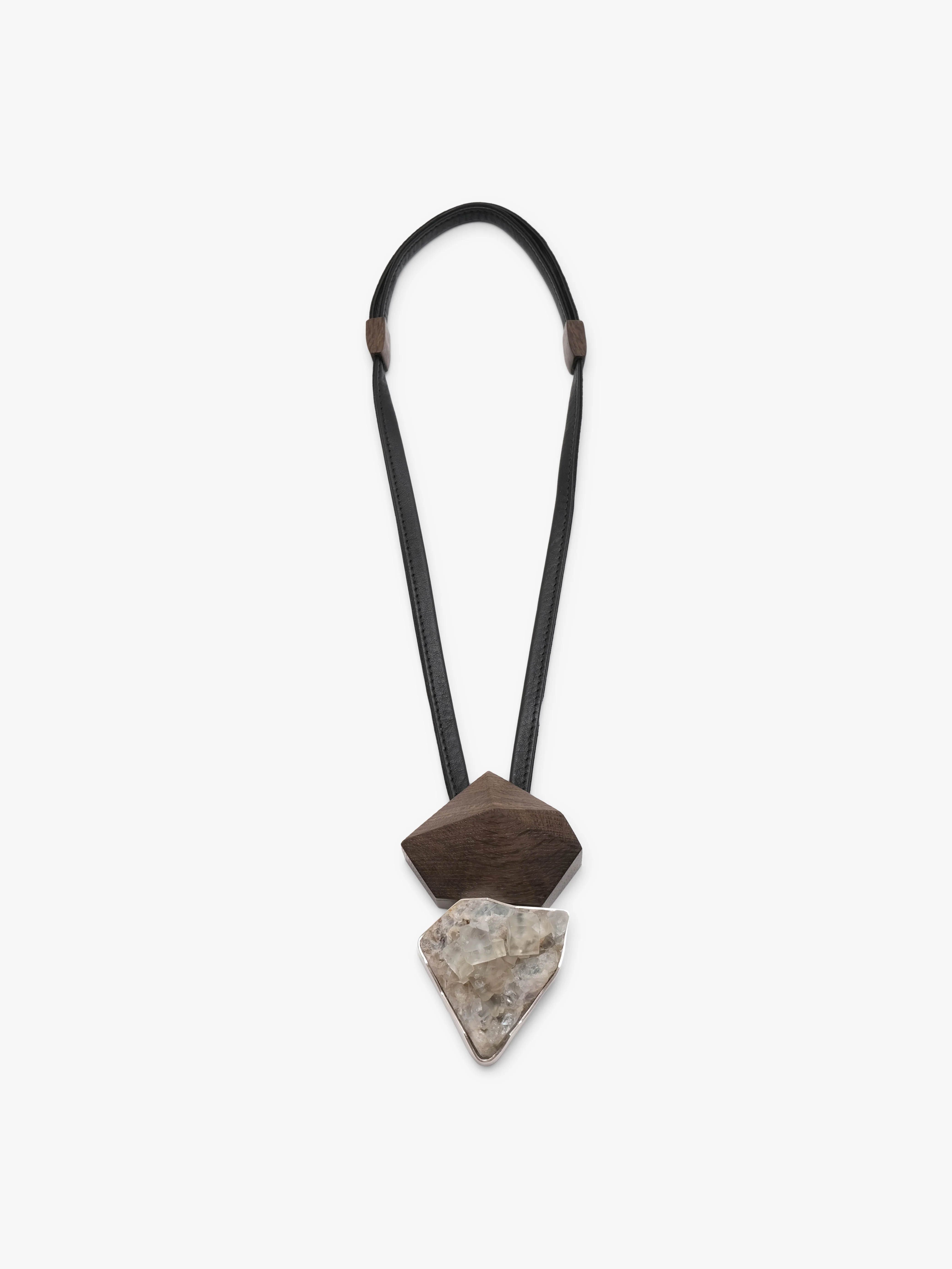 Pendant: sterling silver, bog oak, fluorite - Image 4