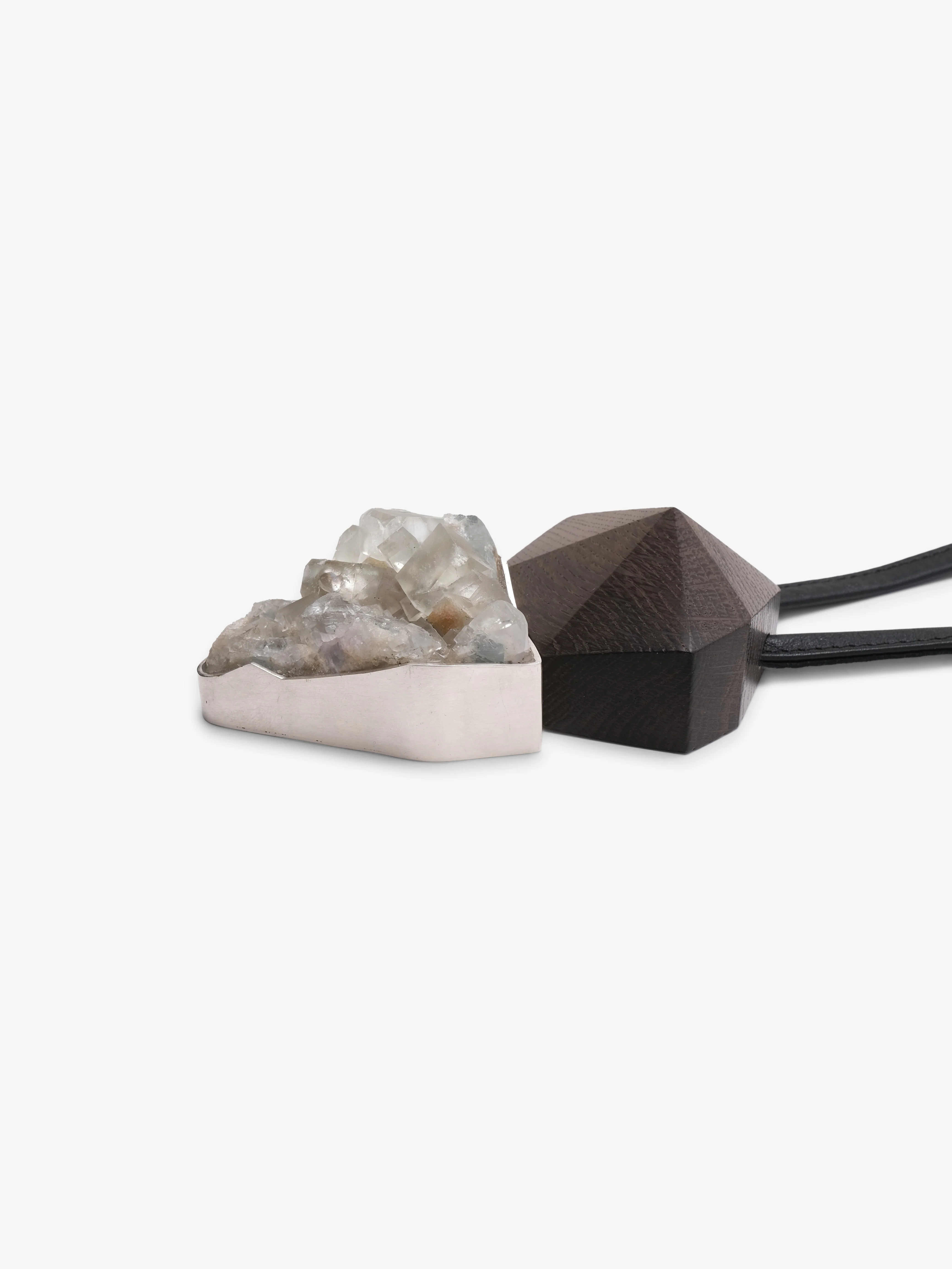 Pendant: sterling silver, bog oak, fluorite - Image 5
