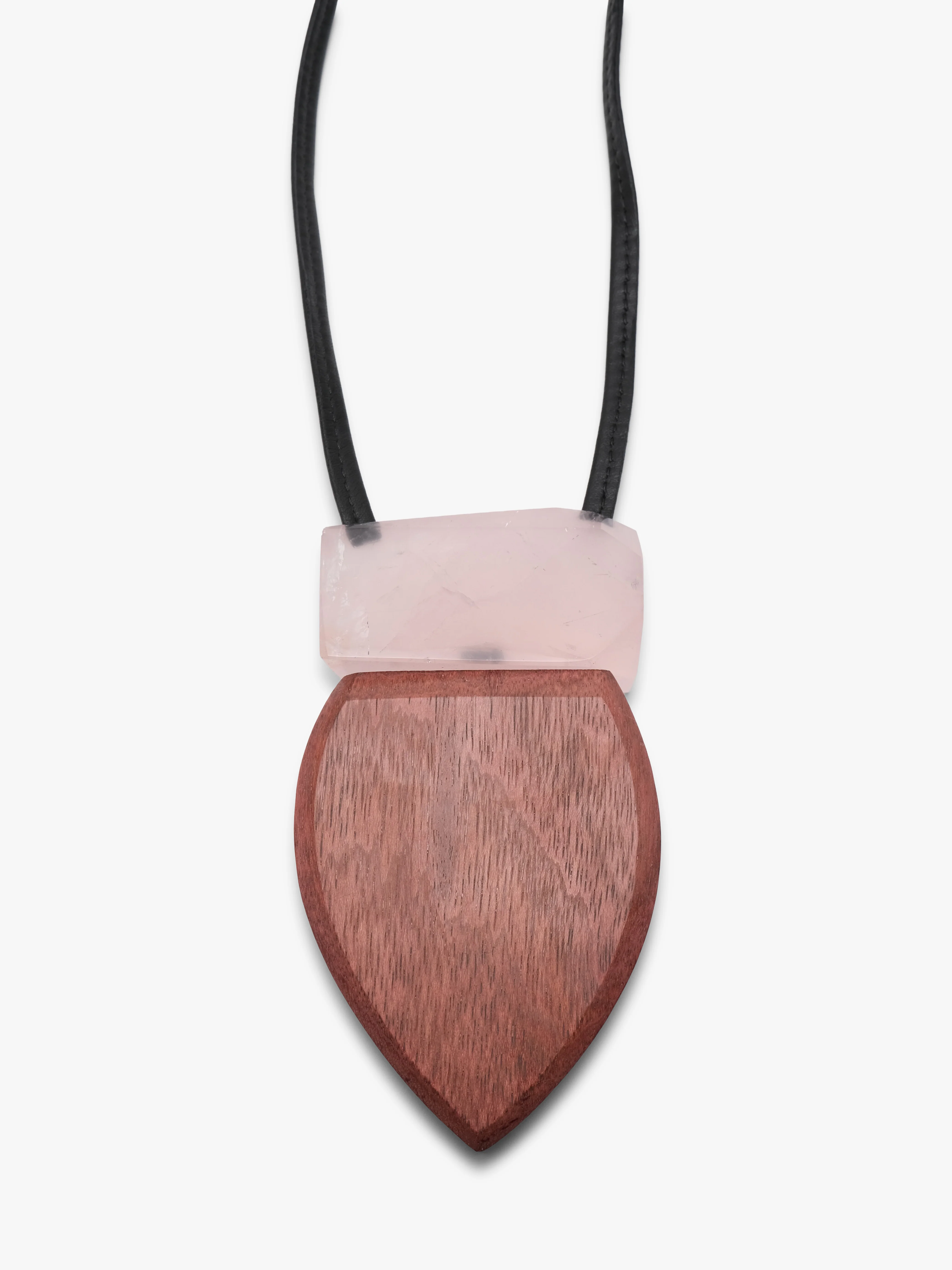 Pendant: horn, rosequartz, amaranth - Image 4