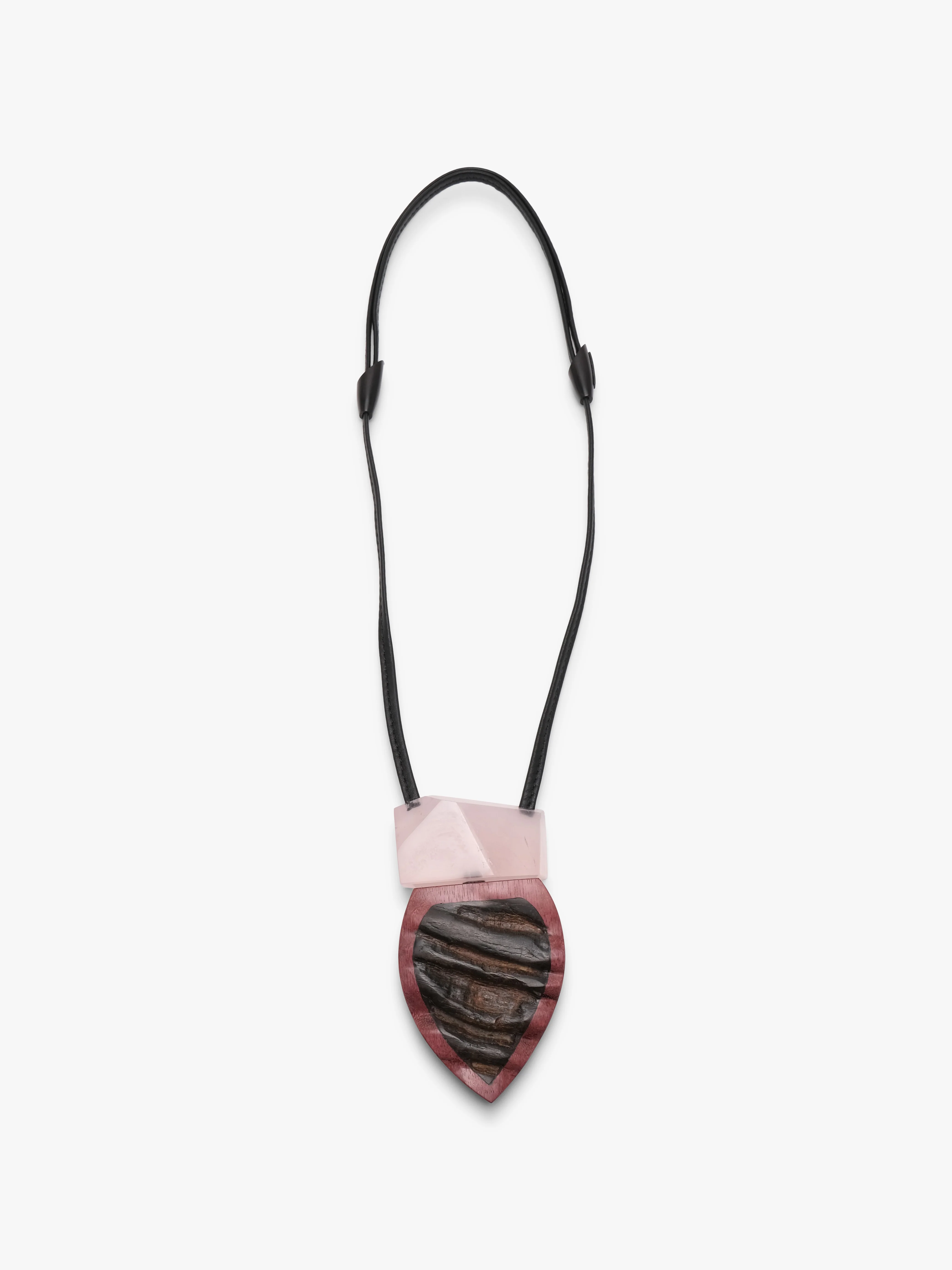 Pendant: horn, rosequartz, amaranth - Image 5