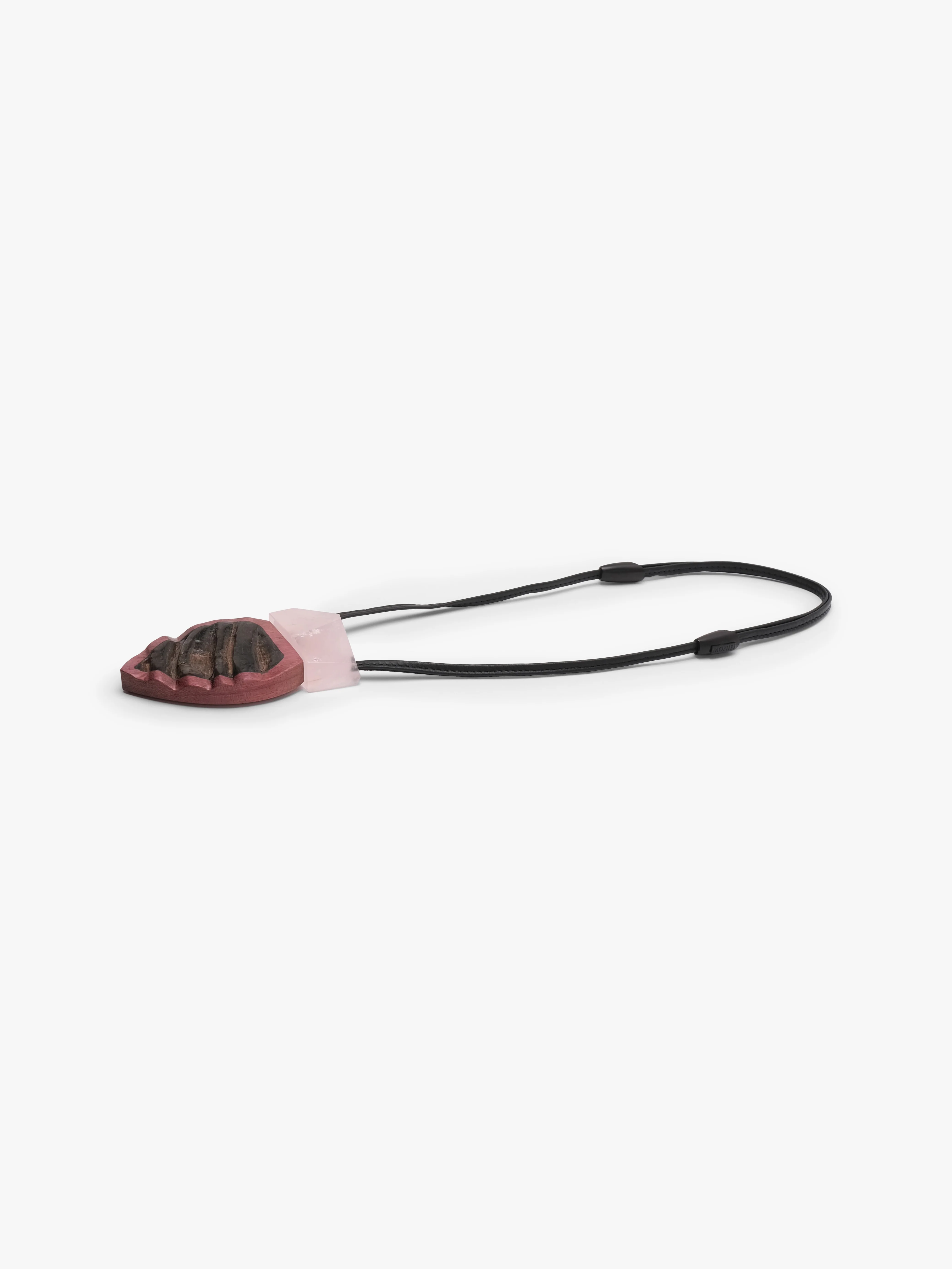 Pendant: horn, rosequartz, amaranth - Image 7