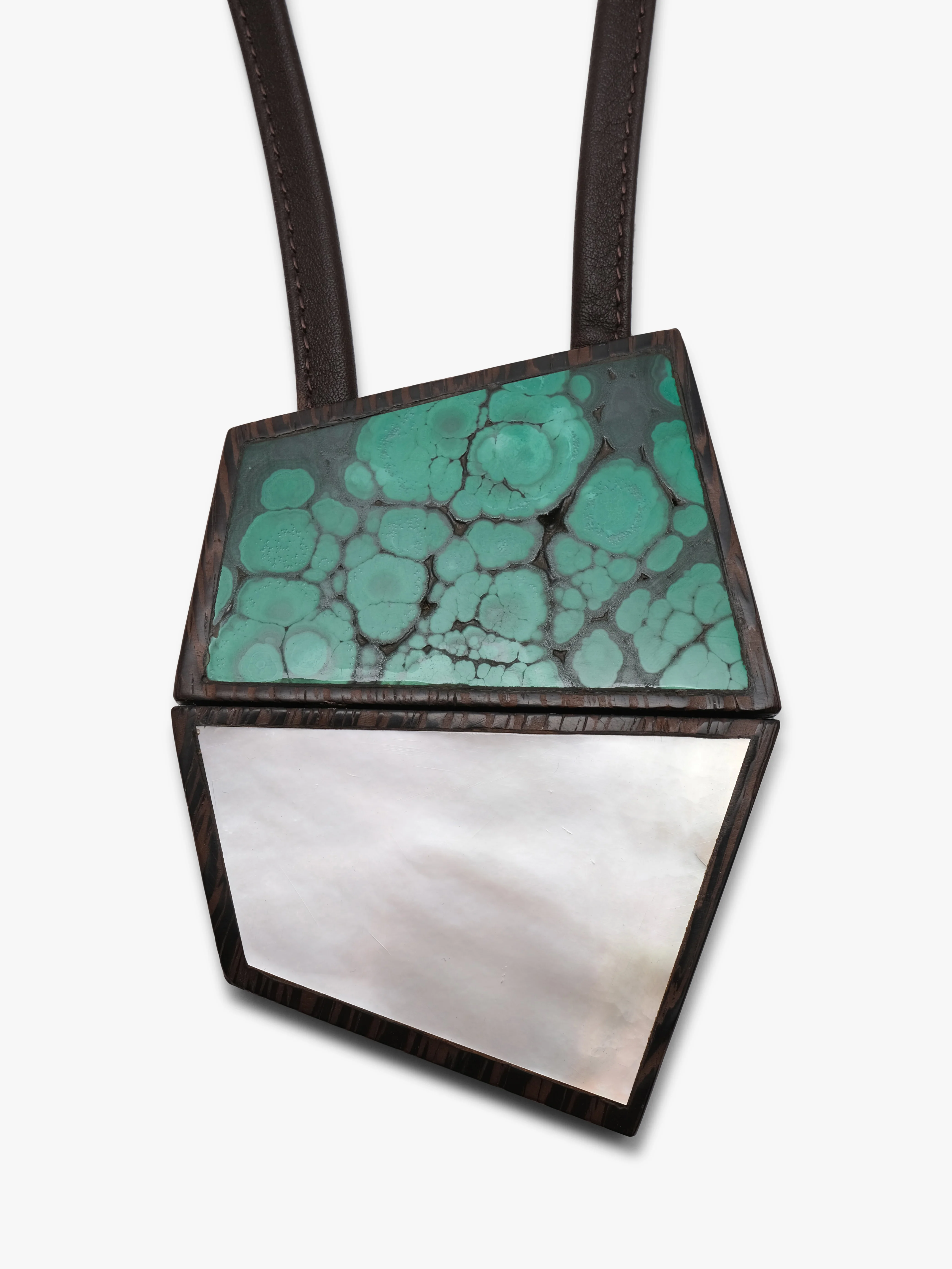 Pendant: pearl, malachite, wengé - Image 3