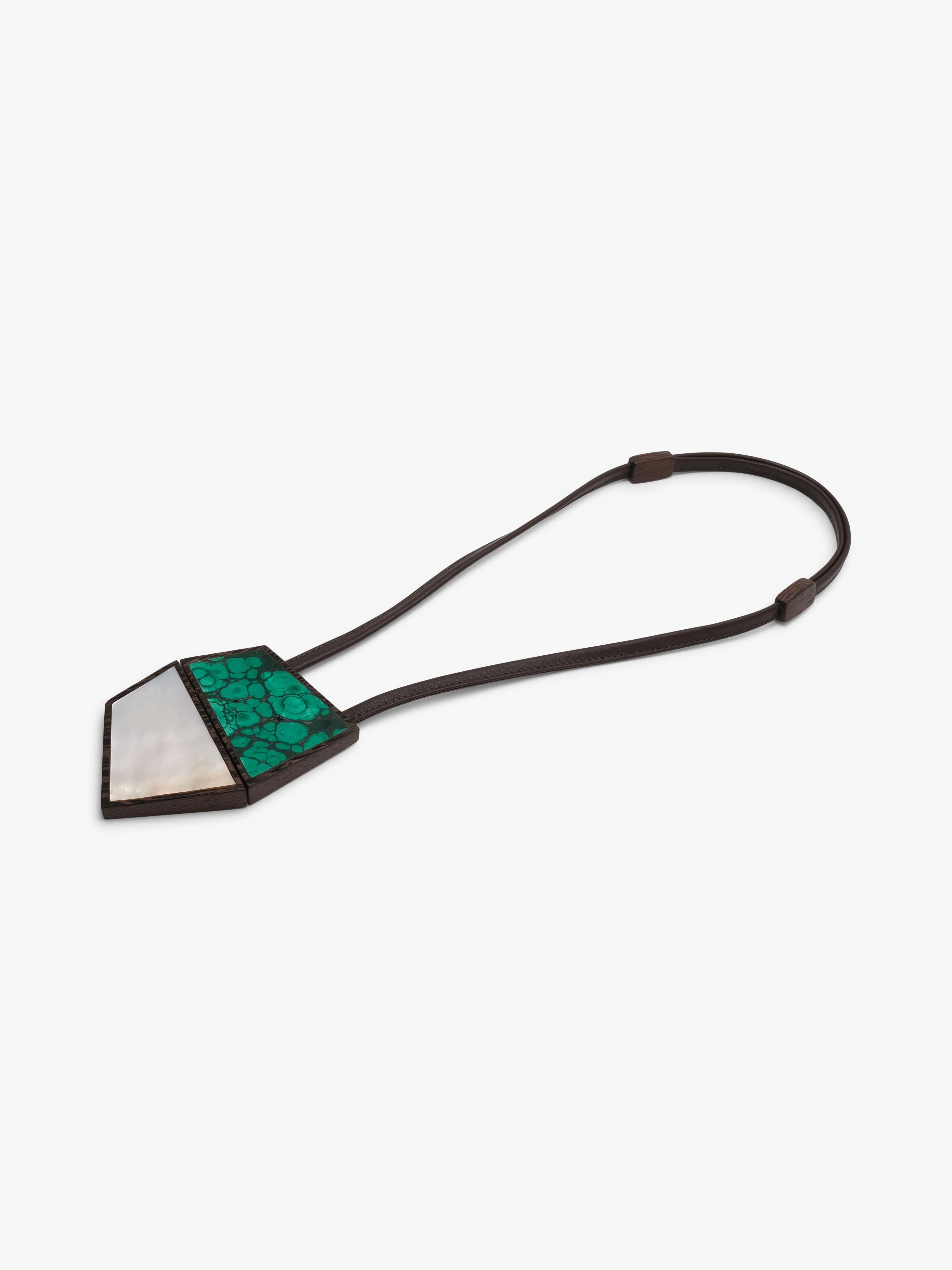 Pendant: pearl, malachite, wengé - Image 4