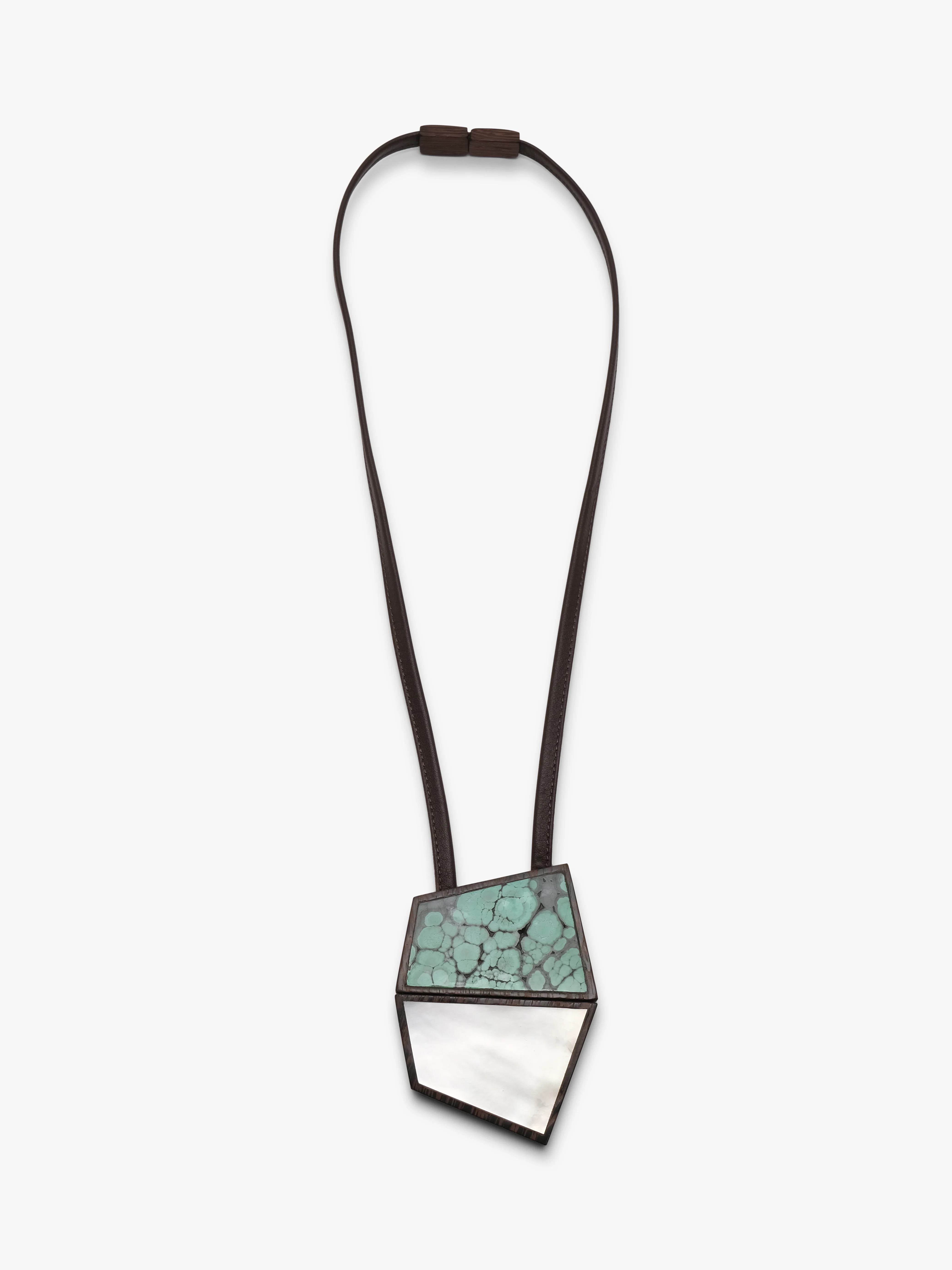 Pendant: pearl, malachite, wengé - Image 5
