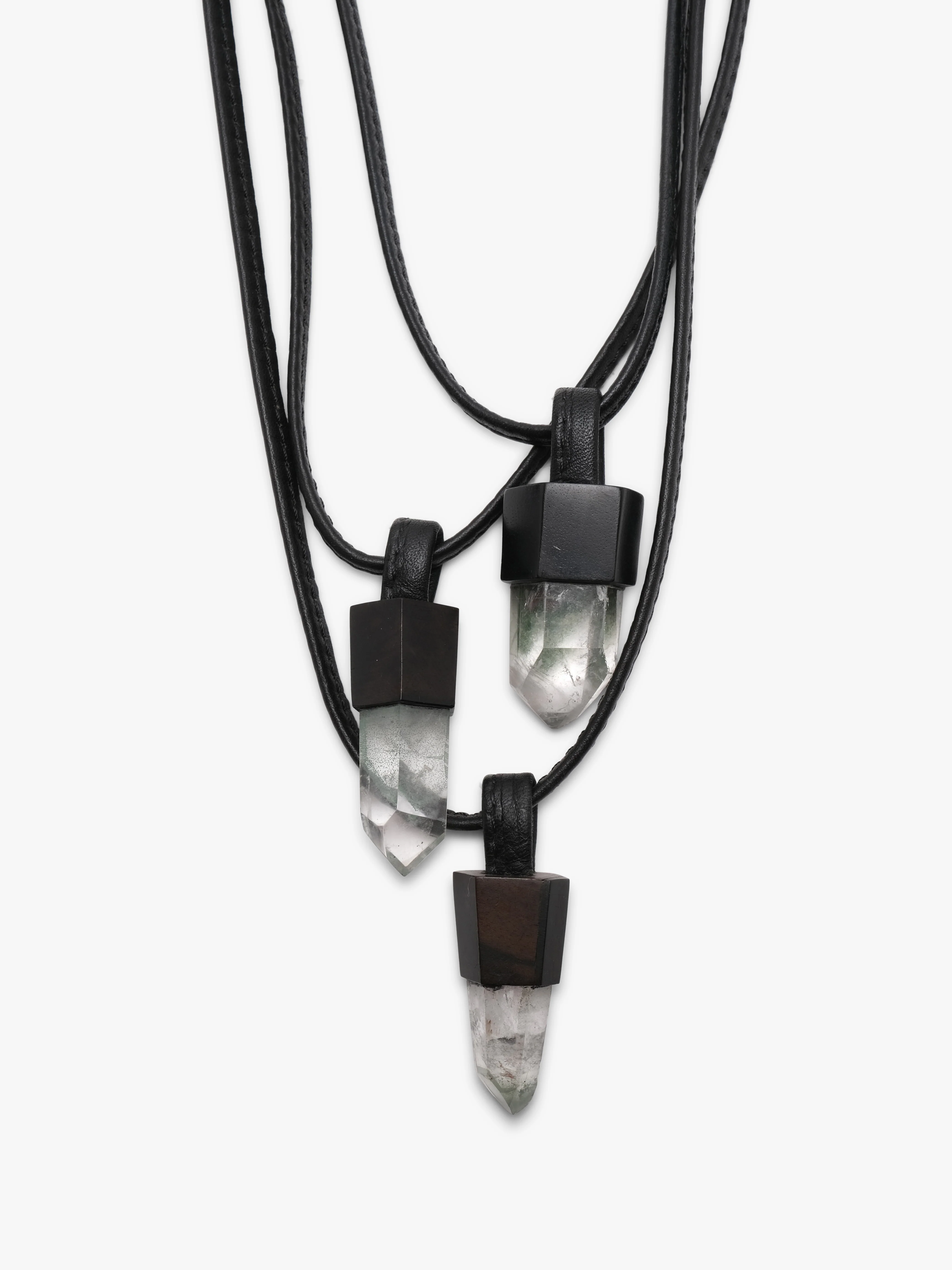 Pendant: mountain crystal, ebony - Image 2