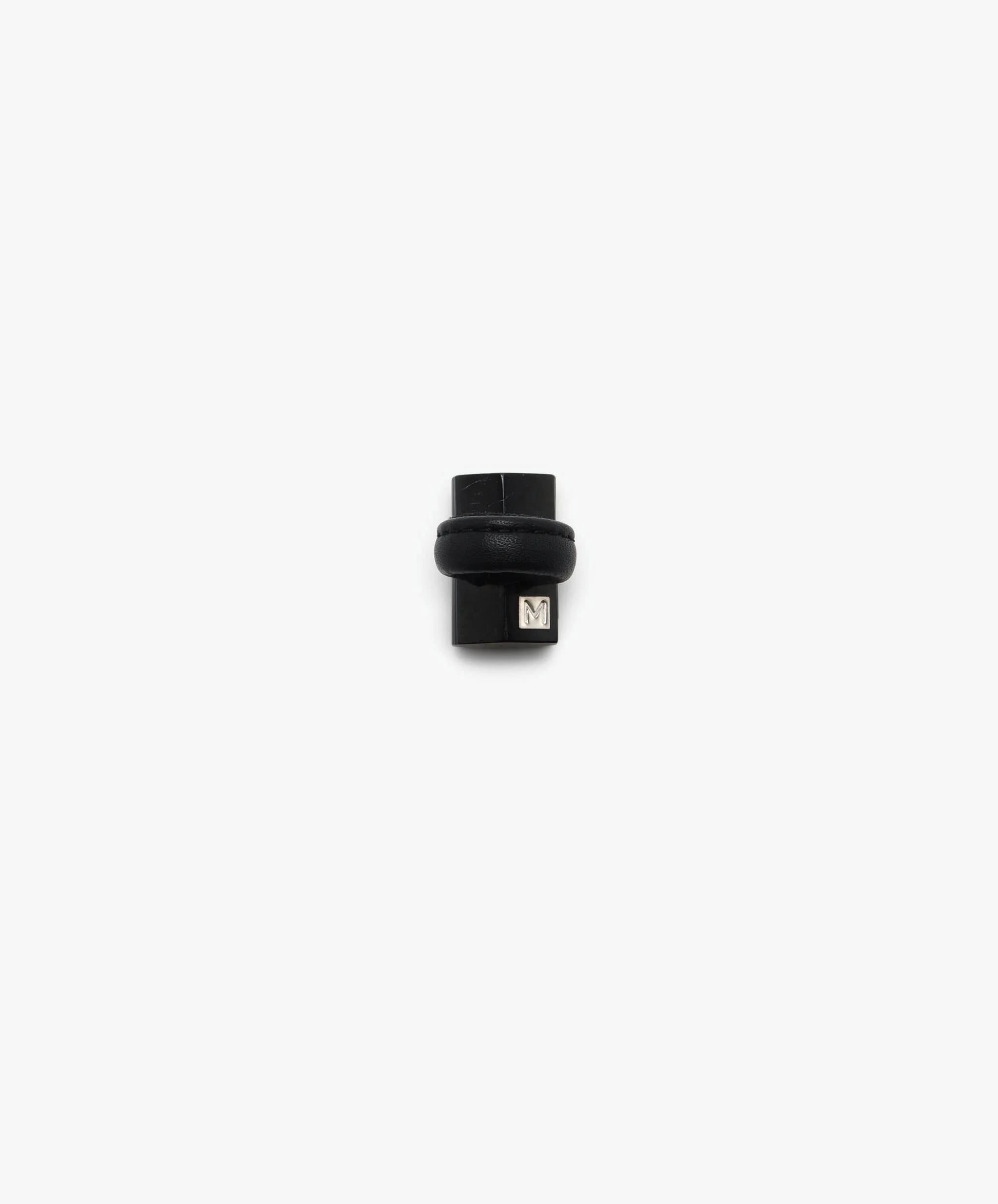 Encre ring: black tourmaline, leather - Image 7