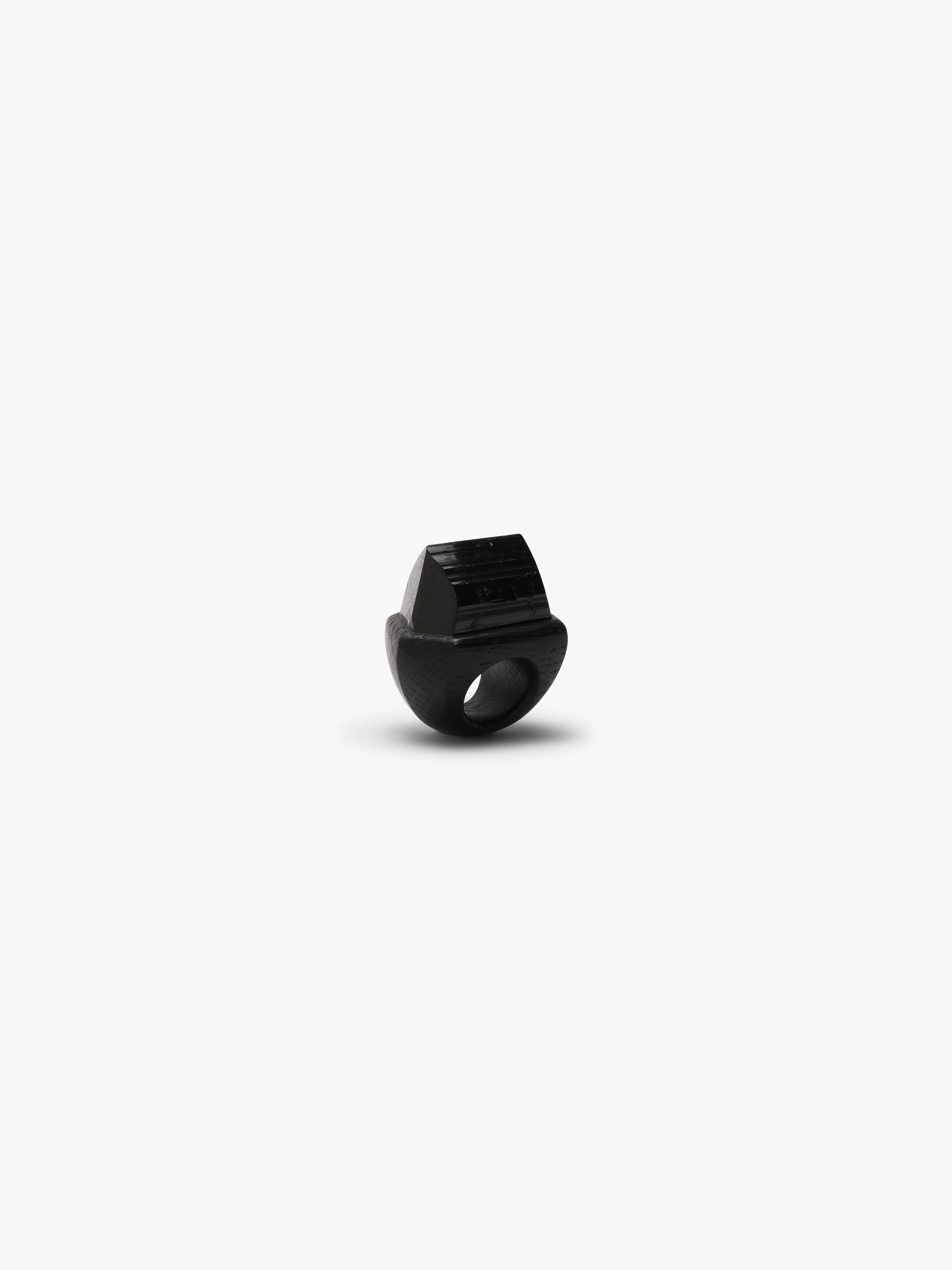 Ring: black tourmaline, bog oak - Image 3