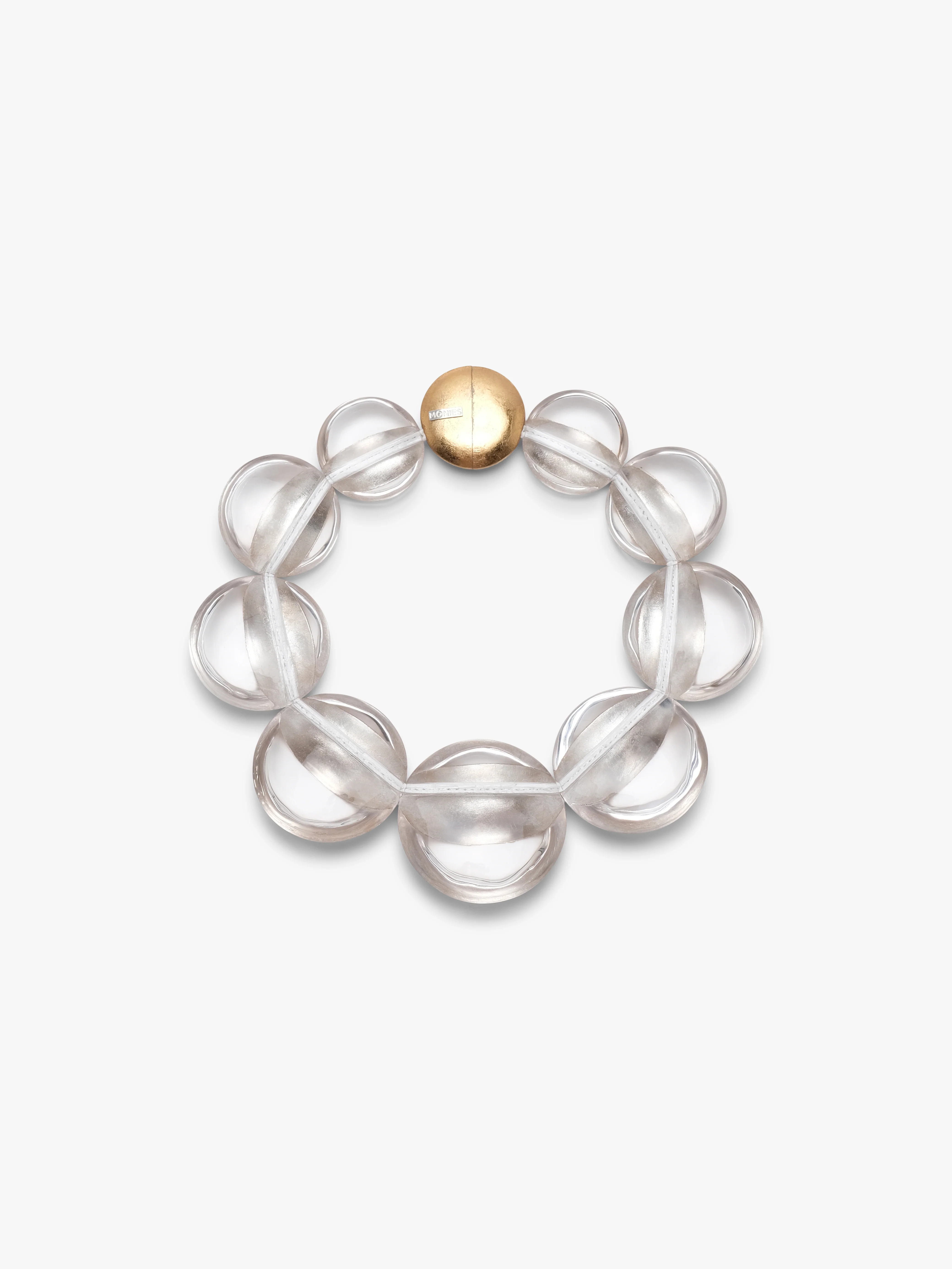 Sava necklace: greencast acrylic, goldfoil - Image 5