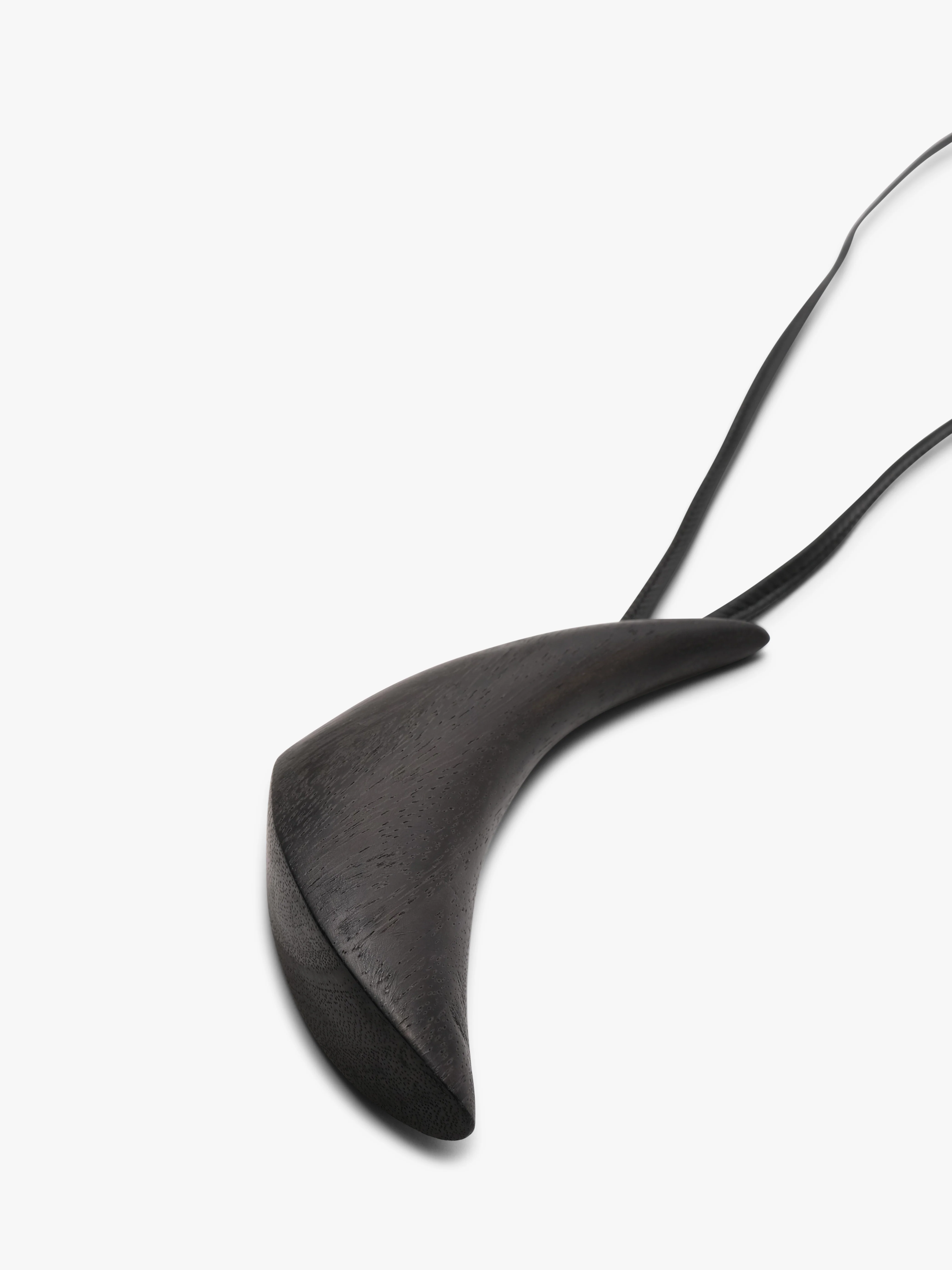 Suma pendant: black acacia, leather - Image 6